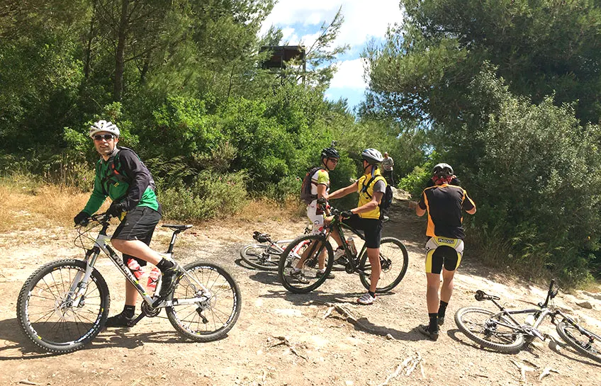 Escursione in mountain bike nella pineta vicino a Otranto